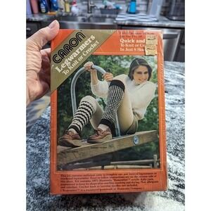 Vintage 1982 Caron LEGWARMERS KIT #H4313 Chocolate ala Mode Knit or Crochet NOS